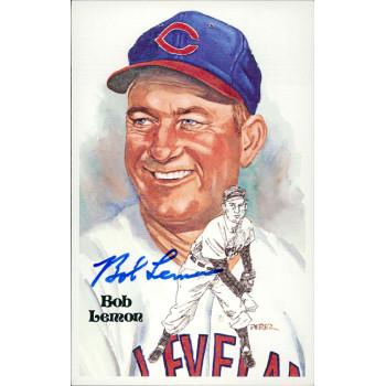 Bob Lemon Cleveland Indians Signed Perez Steele HOF Postcard JSA Authenticated Bob Lemon Cleveland Indians Signed Perez Steele HOF Postcard JSA Authenticated