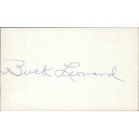 Buck Leonard Homestead Grays Signed 3x5 Index Card JSA Authenticated