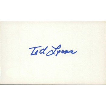 Ted Lyons Chicago White Sox Signed 3x5 Index Card JSA Authenticated