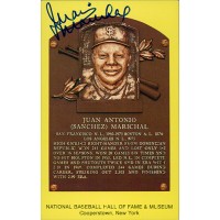 Juan Marichal Signed Hall of Fame Cooperstown Plaque Postcard JSA Authenticated