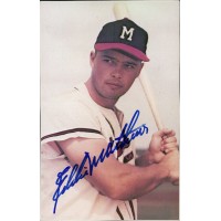 Eddie Mathews Milwaukee Braves Signed 1982 TCMA Postcard JSA Authenticated
