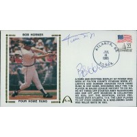 Willie Mays Bob Horner Signed Four Home Runs Cachet JSA Authenticated