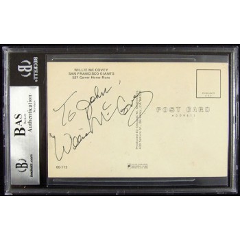 Willie McCovey San Francisco Giants Signed 3.5x5.5 Photo Postcard Beckett Auth