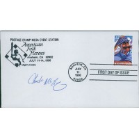 Chuck McElroy Anaheim Angels Signed First Day Issue Cachet JSA Authenticated