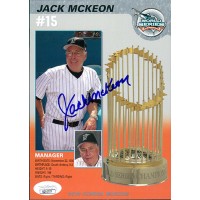 Jack Mckeon Florida Marlins Signed 5x7 Promo JSA Authenticated