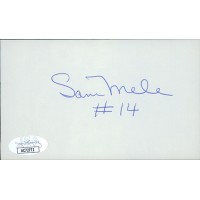 Sam Mele Washington Senators Signed 3x5 Index Card JSA Authenticated