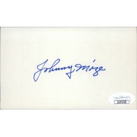 Johnny Mize New York Yankees Signed 3x5 Index Card JSA Authenticated