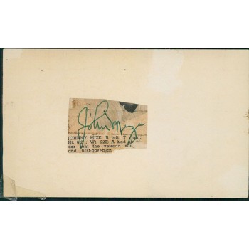 Johnny Mize New York Yankees Signed Cut On 3x5 Index Card JSA Authenticated Johnny Mize New York Yankees Signed Cut On 3x5 Index Card JSA Authenticated