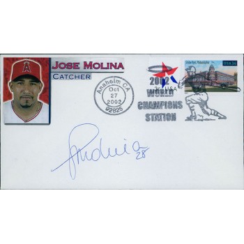 Jose Molina Anaheim Angels Signed First Day Issue Cachet JSA Authenticated