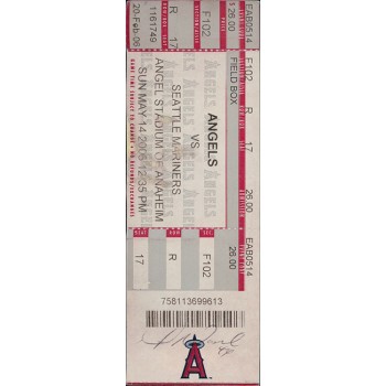 Mike Napoli Los Angeles Angels Signed Game Ticket JSA Authenticated