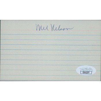 Mel Nelson St. Louis Cardinals Signed 3x5 Index Card JSA Authenticated