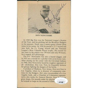 Don Newcombe Brooklyn Dodgers Signed 4x6.5 Newspaper Cut Page JSA Authenticated