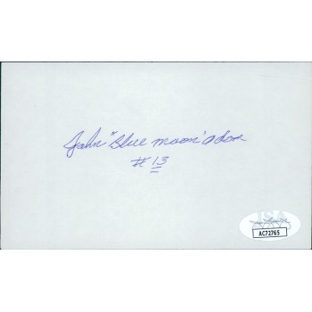 John Blue Moon Odom Oakland Athletics Signed 3x5 Index Card JSA Authenticated