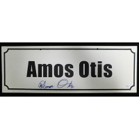 Amos Otis Signed 7x20 Name Plate Convention Sign JSA Authenticated