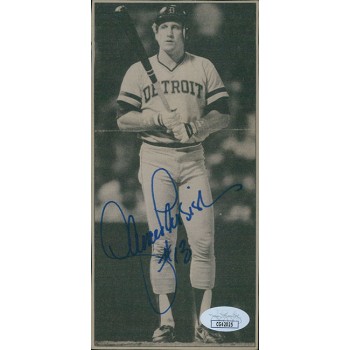 Lance Parrish Detroit Tigers Signed 3.25x7 Cut Page Photo JSA Authenticated Lance Parrish Detroit Tigers Signed 3.25x7 Cut Page Photo JSA Authenticated