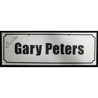 Gary Peters Signed 7x20 Name Plate Convention Sign JSA Authenticated