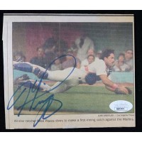 Mike Piazza Los Angeles Dodgers Signed 5x5.5 Newspaper Cut JSA Authenticated