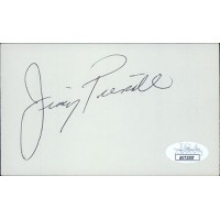 Jimmy Piersall Boston Red Sox Signed 3x5 Index Card JSA Authenticated