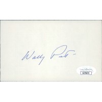 Wally Post Cincinnati Reds Signed 3x5 Index Card JSA Authenticated