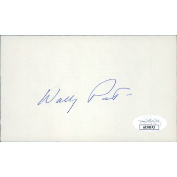 Wally Post Cincinnati Reds Signed 3x5 Index Card JSA Authenticated