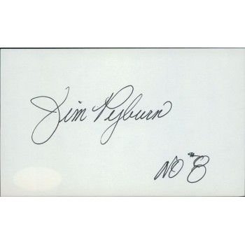 Jim Pyburn Baltimore Orioles Signed 3x5 Index Card JSA Authenticated