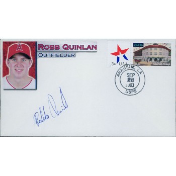 Rob Quinlan Anaheim Angels Signed First Day Issue Cachet JSA Authenticated