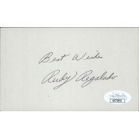 Rudy Regalado Cleveland Indians Signed 3x5 Index Card JSA Authenticated