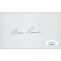 Bill Renna Red Sox Yankees Signed 3x5 Index Card JSA Authenticated