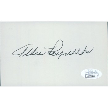 Allie Reynolds New York Yankees Signed 3x5 Index Card JSA Authenticated