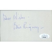 Bill Rigney New York Giants Signed 3x5 Index Card JSA Authenticated