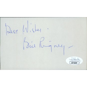 Bill Rigney New York Giants Signed 3x5 Index Card JSA Authenticated