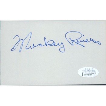 Mickey Rivers New York Yankees Signed 3x5 Index Card JSA Authenticated