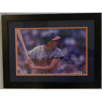 Brooks Robinson Baltimore Orioles Signed 11x14 Canvas Framed PSA Authenticated