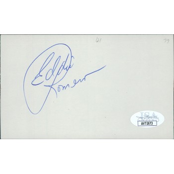 Ed Romero Milwaukee Brewers Signed 3x5 Index Card JSA Authenticated