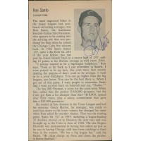 Ron Santo Chicago Cubs Signed 4x6.5 Cut Newspaper Page JSA Authenticated