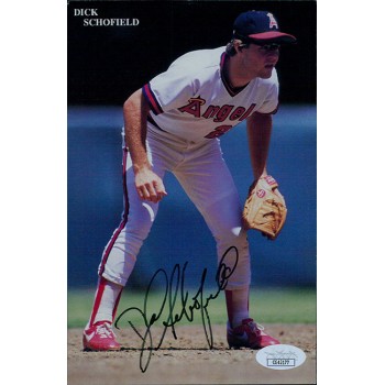 Dick Schofield California Angels Signed 5x7.5 Cut Page Photo JSA Authenticated
