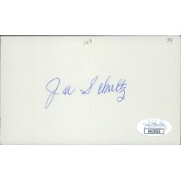 Joe Schultz Jr. Baseball Coach Player Signed 3x5 Index Card JSA Authenticated