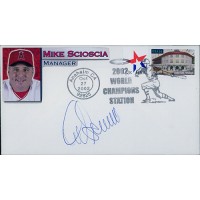 Mike Scioscia Anaheim Angels Signed Cachet Envelope JSA Authenticated