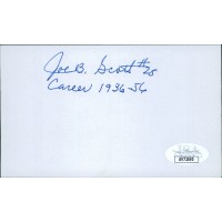 Joe B. Scott Signed 3x5 Index Card JSA Authenticated