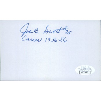 Joe B. Scott Signed 3x5 Index Card JSA Authenticated