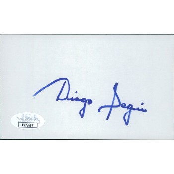 Diego Segui Oakland Athletics Signed 3x5 Index Card JSA Authenticated