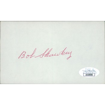 Bob Shawkey New York Yankees Signed 3x5 Index Card JSA Authenticated