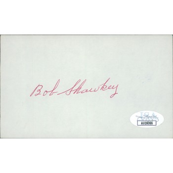 Bob Shawkey New York Yankees Signed 3x5 Index Card JSA Authenticated