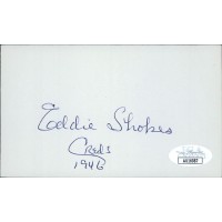 Eddie Shokes Cincinnati Reds Signed 3x5 Index Card JSA Authenticated Eddie Shokes Cincinnati Reds Signed 3x5 Index Card JSA Authenticated