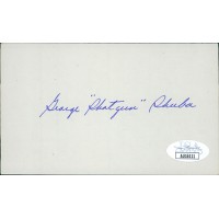 George Shotgun Shuba Brooklyn Dodgers Signed 3x5 Index Card JSA Authenticated