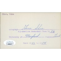 Gene Shue Basketball Player Signed 3x5 Index Card JSA Authenticated