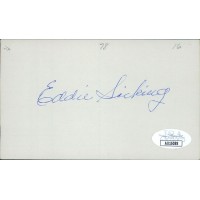 Eddie Sicking New York Giants Signed 3x5 Index Card JSA Authenticated Eddie Sicking New York Giants Signed 3x5 Index Card JSA Authenticated