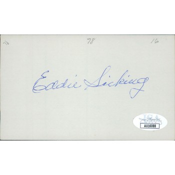 Eddie Sicking New York Giants Signed 3x5 Index Card JSA Authenticated Eddie Sicking New York Giants Signed 3x5 Index Card JSA Authenticated