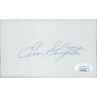 Enos Slaughter St. Louis Cardinals Signed 3x5 Index Card JSA Authenticated