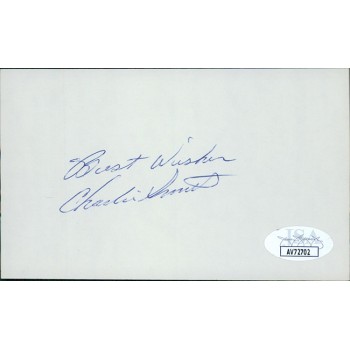 Charley Smith Chicago White Sox Signed 3x5 Index Card JSA Authenticated